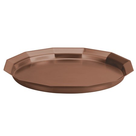 Service Ideas Paneled Tray with Removable Insert, 12 diameter, Stainless Steel, Rose Gold TRPN1412RIBSRG